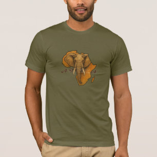 Olifant-gehoofde Afrikaanse Continent T-shirt