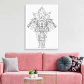 Olifant geïnspireerd 11 canvas afdruk (Insitu (Woonkamer))
