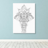 Olifant geïnspireerd 11 canvas afdruk (Insitu (Houten vloer))