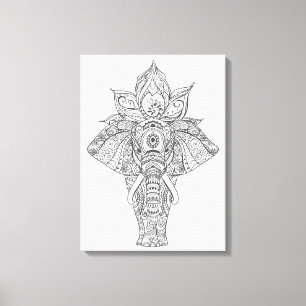 Olifant geïnspireerd 11 canvas afdruk