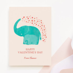 Olifant Gelukkige Valentijnsdag Kind Foto Notitiekaartje