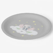 Olifant Gender Neutraal Baby shower Servies Papieren Bordje (Gekanteld)