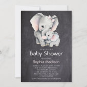 Olifant Gender Neutraal Krijtbord baby shower Kaart (Voorkant)