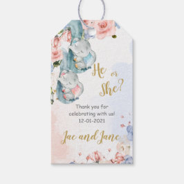 Olifant Gender Reveal Dank u Label Cadeaulabel