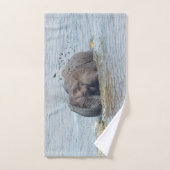 Olifant genieten van een bad handdoek (Handdoek)