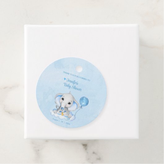 Olifant gepersonaliseerd dank u Baby shower Bedankjes Labels (In situ)
