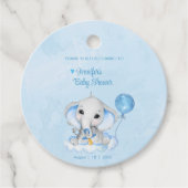 Olifant gepersonaliseerd dank u Baby shower Bedankjes Labels (Voorkant)