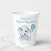 Olifant gepersonaliseerd dank u Baby shower Papieren Bekers (Achterkant)