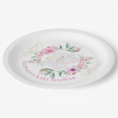 Olifant Gepersonaliseerd meisje baby shower Papieren Bordje (Gekanteld)