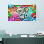 Olifant gepersonaliseerde karakter verjaardag bann spandoek (Beurs)