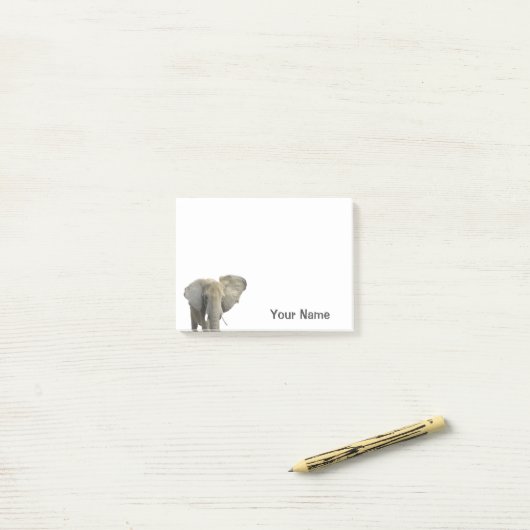 Olifant gepersonaliseerde naam Safari Dier Post-it® Notes (Op bureau)