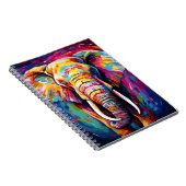 Olifant geschilderd in heldere kleuren notitieboek (Rechterzijde)