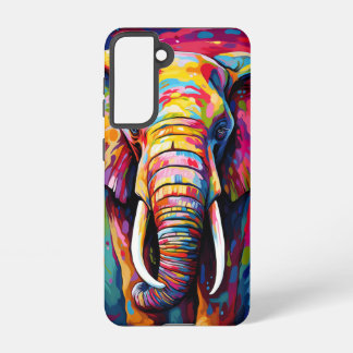 Olifant geschilderd in heldere kleuren samsung galaxy hoesje