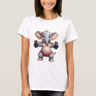 Olifant Gewichtheffen Bodybuilder Olifant Gym T-shirt