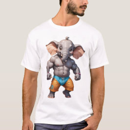 Olifant Gewichtheffen Bodybuilder Olifant Gym T-shirt