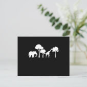 Olifant Giraffe Afrika Dierentuin Safari Olifant C Briefkaart (Staand voorkant)