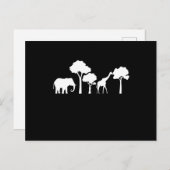 Olifant Giraffe Afrika Dierentuin Safari Olifant C Briefkaart (Voorkant / Achterkant)