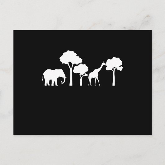 Olifant Giraffe Afrika Dierentuin Safari Olifant C Briefkaart (Voorkant)