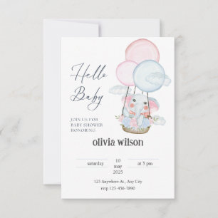 olifant giraffe baby ontwerp uitnodiging