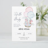 olifant giraffe baby ontwerp uitnodiging (Staand voorkant)
