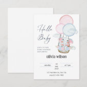 olifant giraffe baby ontwerp uitnodiging (Voorkant / Achterkant)