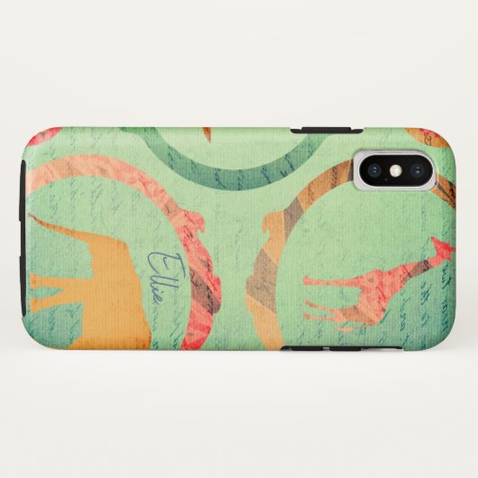 Olifant & Giraffe Collage Case-Mate iPhone Case (Achterkant (horizontaal))