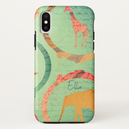 Olifant & Giraffe Collage Case-Mate iPhone Case (Achterkant)
