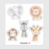 Olifant Giraffe Leeuw Aap Zebra  Sticker (Vel)