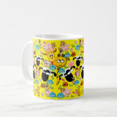 Olifant, Giraffe, Varkens, Honden Gele Mok (Voorkant links)