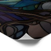 Olifant Glas in lood raamontwerp Poster (Hoek)