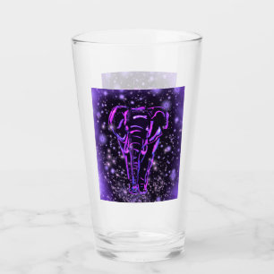 Olifant Glas In Paarse Roze Sterrennacht 