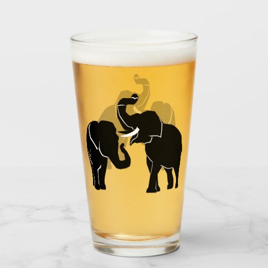 Olifant Glas Paar Olifanten (Voorkant gevuld)