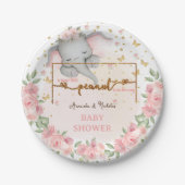 Olifant Gold Glitter Roze Baby shower Papieren Bordje (Voorkant)
