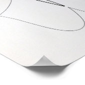 Olifant golvende minimalistische lijnkunst poster (Hoek)