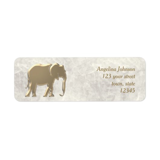 Olifant Gouden Retouradres Etiket (Voorkant)