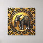 Olifant gouden sierlijke lijst canvas afdruk (Voorkant)