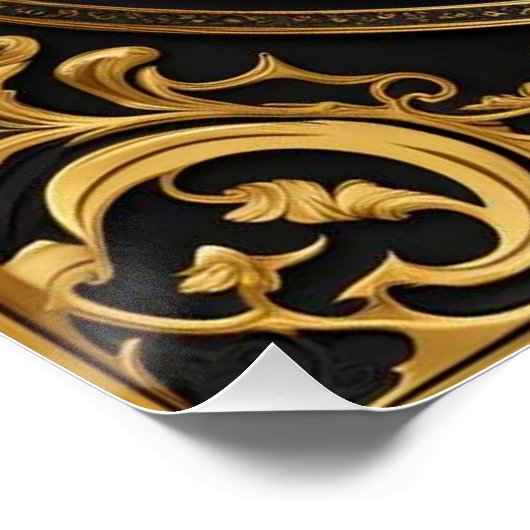 Olifant gouden sierlijke lijst perfect poster (Hoek)