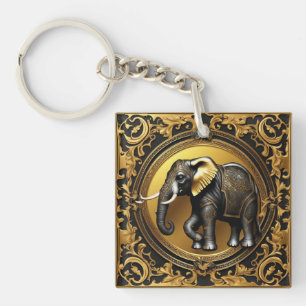 Olifant gouden sierlijke lijst sleutelhanger