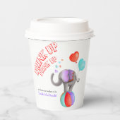 Olifant grijs kunst baby shower circus custom papieren bekers (Voorkant)