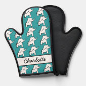 Olifant groen en wit gepersonaliseerde cartoon ovenwant (Voorkant / Achterkant)