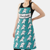 Olifant groen en wit gepersonaliseerde cartoon schort (Insitu)