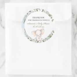 Olifant groen jongen Baby shower Ronde Sticker