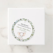 Olifant groen jongen cirkel jongen Baby shower Bedankjes Labels (In situ)