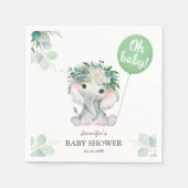 Olifant Groene Ballon Oh Boy Baby shower Servet (Voorkant)