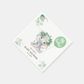 Olifant Groene Ballon Oh Boy Baby shower Servet (Hoek)