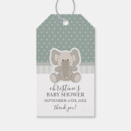 Olifant Groene Stippen Baby Shower Bedankt Cadeaulabel