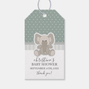 Olifant Groene Stippen Baby Shower Bedankt Cadeaulabel