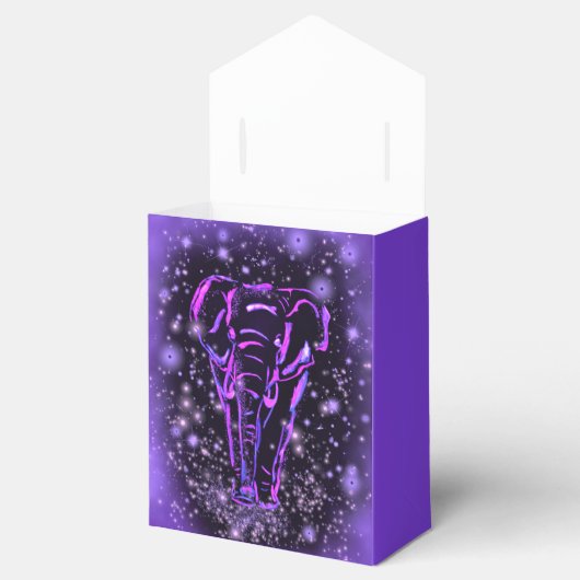 Olifant gunst doos in Paarse roze Sterrennacht Bedankdoosjes (Geopend)