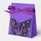 Olifant gunst doos in Paarse roze Sterrennacht Bedankdoosjes (Voorkant Zijde)