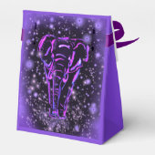 Olifant gunst doos in Paarse roze Sterrennacht Bedankdoosjes (Achterkant)